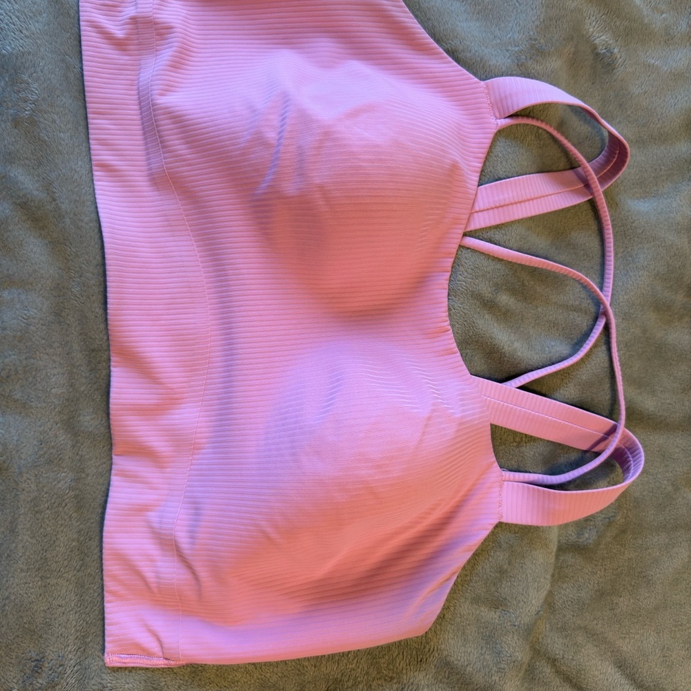 lululemon athletica Pink Sports Bra with Crisscross Back Design